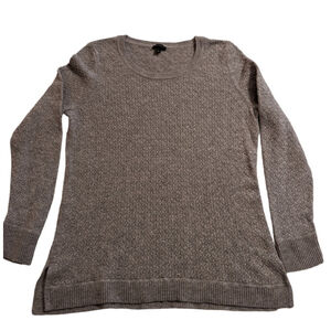 Talbots Sweater Ladies M Light Gray Knit Long Sleeve Womens Pullover